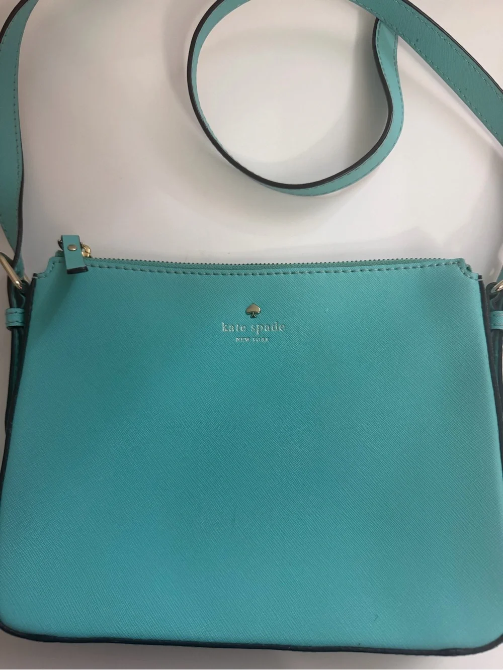 Kate Spade Turquoise Saffiano Leather Crossbody Bag